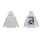 Stussy Hoodie Zip-Up Cardigan Fleece Hooded Sweater