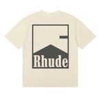 Rhude T-shirts Printed Cotton Crew Neck Short Sleeve Men and Women