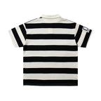 MAJESTIK Striped Crest Graphic Polo Shirt ¡ª back