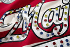 MAJESTIK Striped Crest Graphic Polo Shirt ¡ª detail